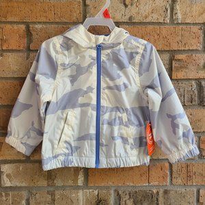 Wonder Nation Baby & Toddler Boys Camo Windbreaker Jacket Hooded Gray Size 2T
